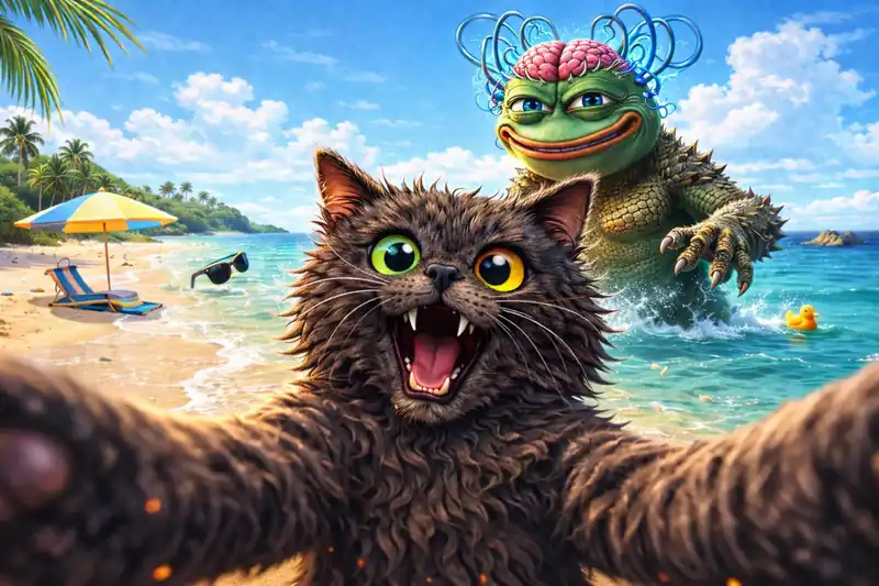 Cat & Pepe beach — PepuBank